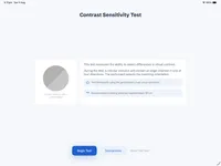 Contrast Sensitivity Test home screen