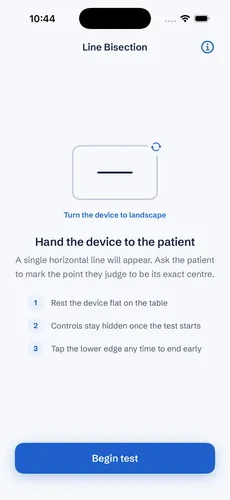 Line Bisection test screen
