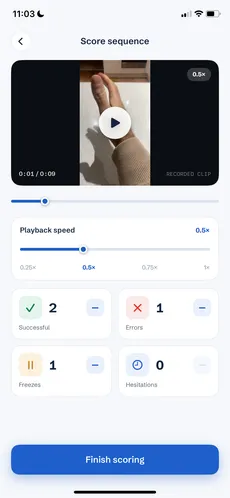Luria Sequencing scoring screen